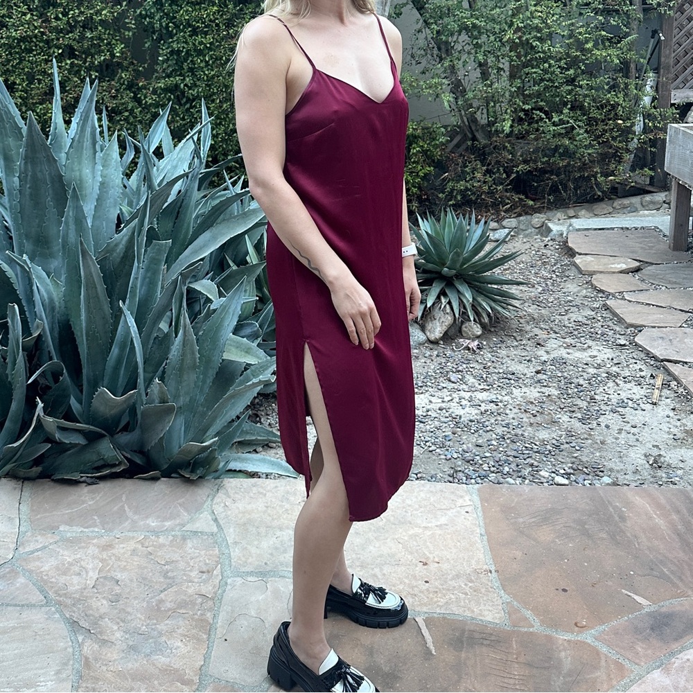 Red Slip Dress - Picture 3 of 4